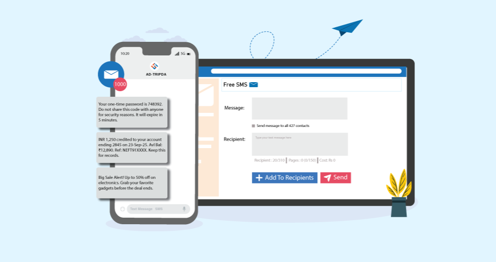 How to Send 1000 SMS Free Online with Shree Tripada
