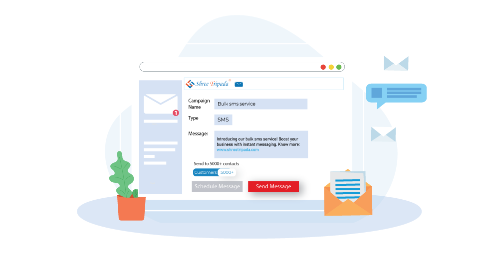 Send text from computer using Shree Tripada