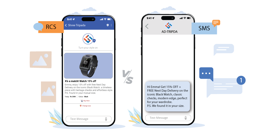 RCS Message vs SMS comparison in 2025 in detail