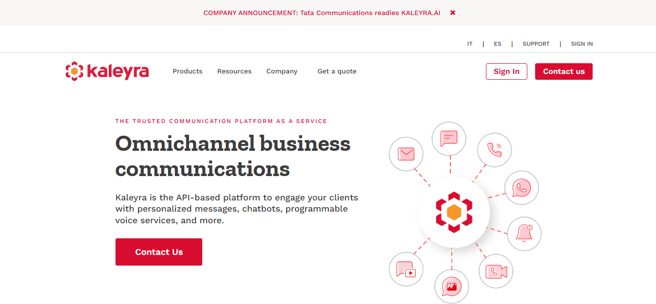 Kaleyra - Bulk SMS Company Homepage