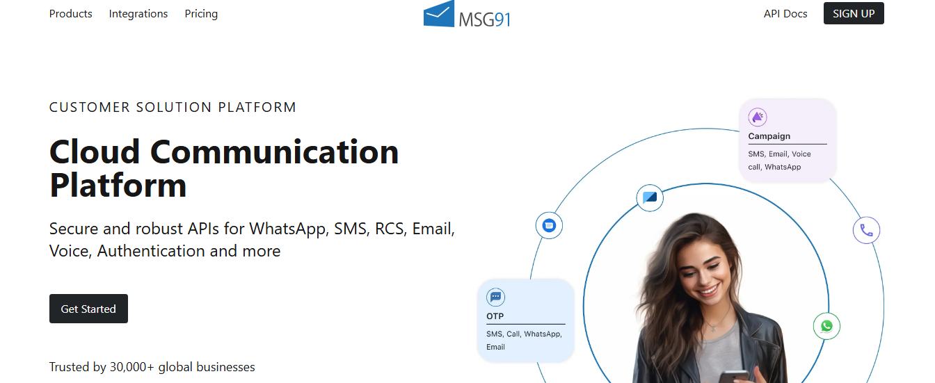 MSG91 - Bulk SMS Company Homepage