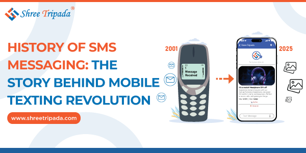 History of SMS messaging infographic