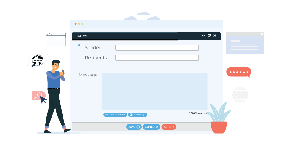 SMS Web platform for mobile messaging